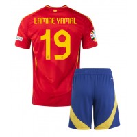 Španielsko Lamine Yamal #19 Domáci Detský futbalový dres ME 2024 Krátky Rukáv (+ trenírky)